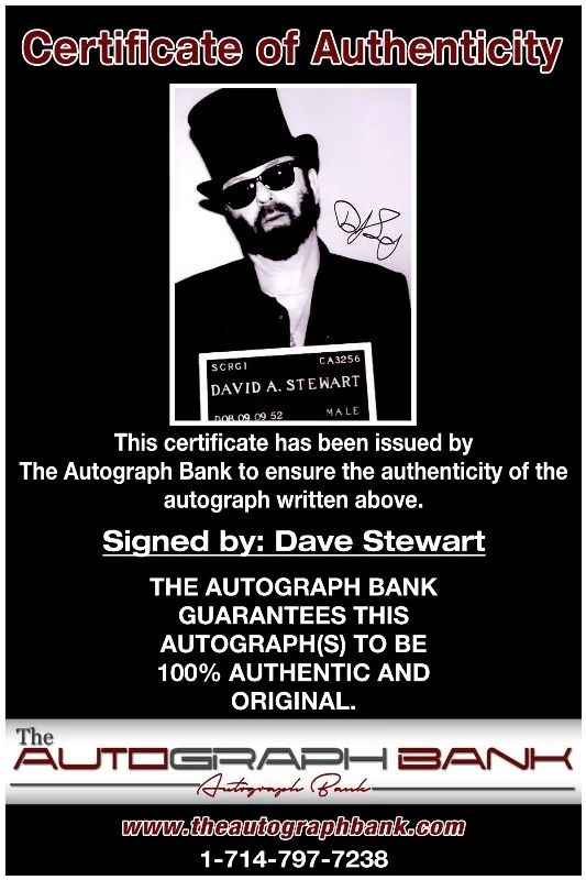 Dave Stewart — Dave Stewart Eurythmics Authentic signed Rock 10x15 photo |Cert Autographed 26-a, image 2