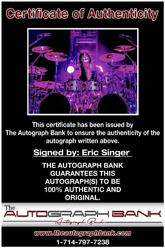 Eric Singer — Eric Singer KISS authentic signed rock 11x14 photo W/Cert Autographed A01, image 2