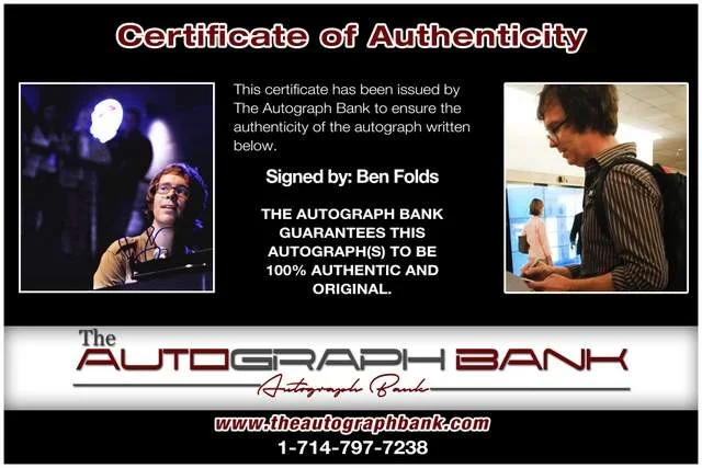Ben Folds — Ben Folds 5 authentic signed Rock 8x10 photo W/Certificate Autographed (A0001), изображение 2