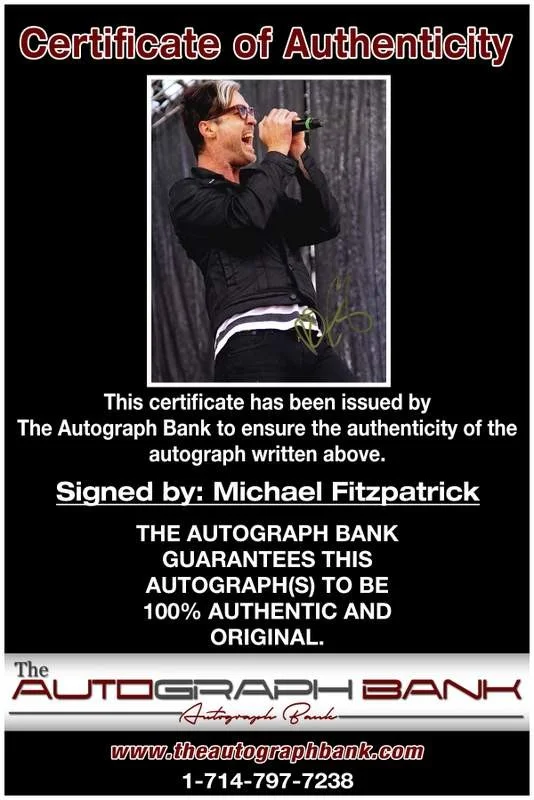 Michael Fitzpatrick — Fitz and The Tantrums Michael Fitzpatrick signed 8x10 photo |CERT A0006, image 2