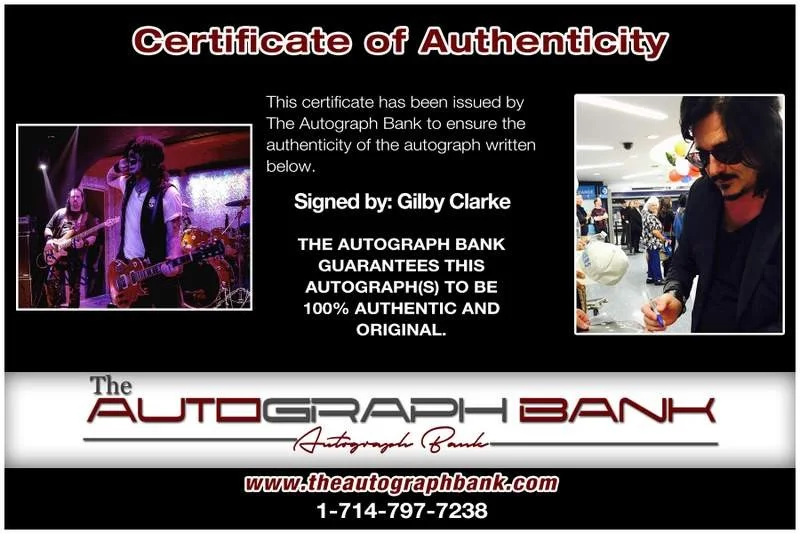 Gilby Clarke — Guns N' Roses Gilby Clarke authentic signed 8x10 photo |CERT Autographed A0001, изображение 2