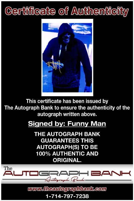 Funny Man — Funny Man Hollywood Undead authentic signed 10x15 photo |CERT Autographed B01, изображение 2