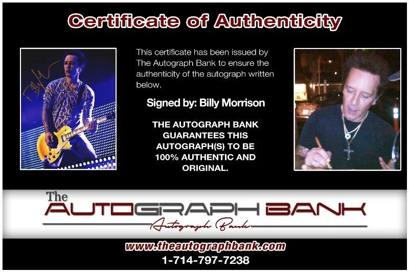 Billy Morrison — Billy Morrison The Cult Authentic signed rock 8x10 photo |Cert Autographed 126-b, изображение 2