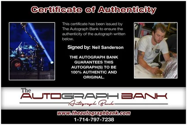 Neil Sanderson — Neil Sanderson of Three Days Grace authentic signed Rock 8x10 photo W/Cert 83, image 2