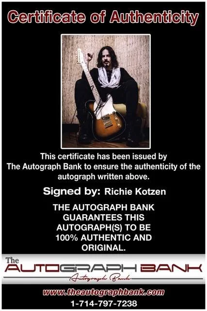 Richie Kotzen — Richie Kotzen of Poison authentic signed Rock 8x10 photo W/Certificate 107, изображение 2