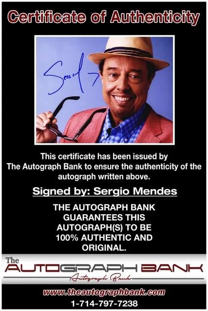 Sergio Mendes — Sergio Mendes authentic signed Rock 8x10 photo W/Certificate Autographed (A0001), image 2