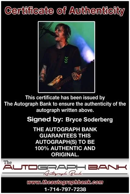 Bryce Soderberg — Bryce Soderberg of Three Days Grace authentic signed Rock 8x10 photo W/Cert 24, image 2