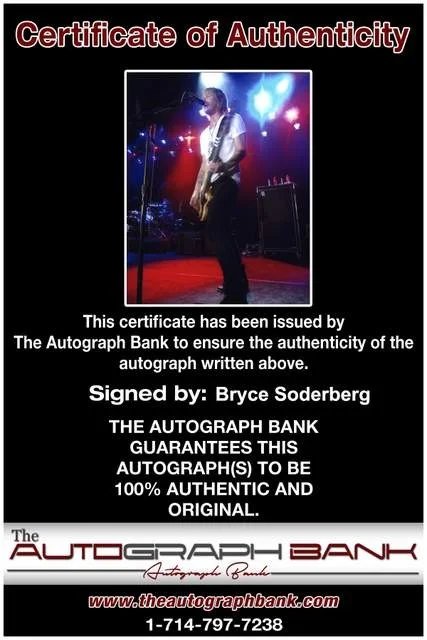 Bryce Soderberg — Bryce Soderberg of Three Days Grace authentic signed Rock 8x10 photo W/Cert 23, image 2