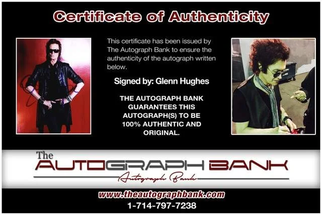 Glenn Hughes — Glenn Hughes Deep Purple authentic signed Rock 8x10 photo W/Cert Autographed 2, image 2