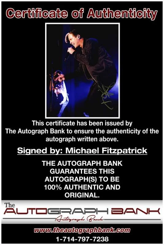 Michael Fitzpatrick — Fitz and The Tantrums Michael Fitzpatrick signed 8x10 photo |CERT A00010a, image 2