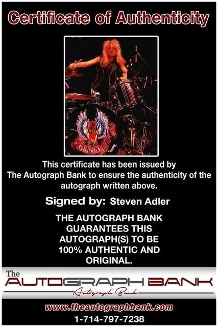 Steven Adler — Steven Adler of Guns N Roses authentic signed Rock 8x10 photo W/Certificate 136, изображение 2