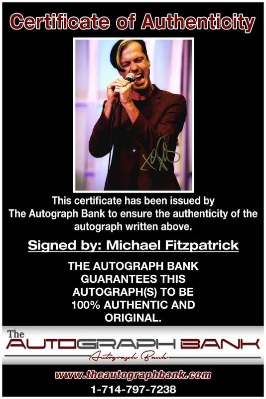 Michael Fitzpatrick — Fitz and The Tantrums Michael Fitzpatrick signed 8x10 photo |CERT A0004, image 2