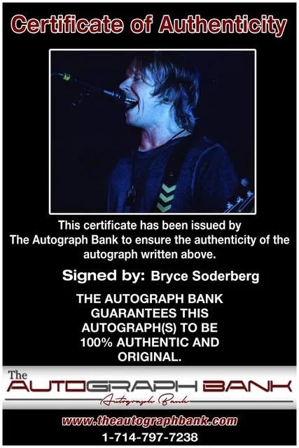 Bryce Soderberg — Bryce Soderberg of Three Days Grace authentic signed Rock 8x10 photo W/Cert 26, изображение 2