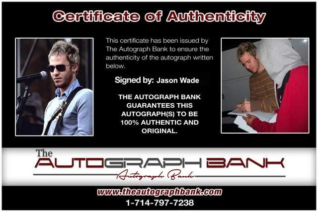 Jason Wade — Jason Wade of Lifehouse authentic signed Rock 8x10 photo W/Certificate 48, изображение 2