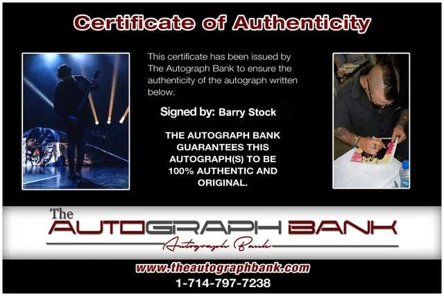 Barry Stock — Barry Stock of Three Days Grace authentic signed Rock 8x10 photo /Certificate 10, image 2