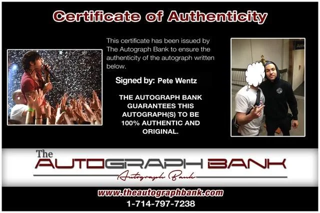 Pete Wentz — Pete Wentz of Fall Out Boy authentic signed Rock 8x10 photo W/Certificate 94, image 2