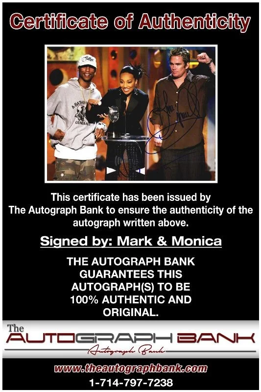Mark McGrath — Mark McGrath & Monica Arnold Authentic signed 8x10 photo |CERT 6142016-b, image 2