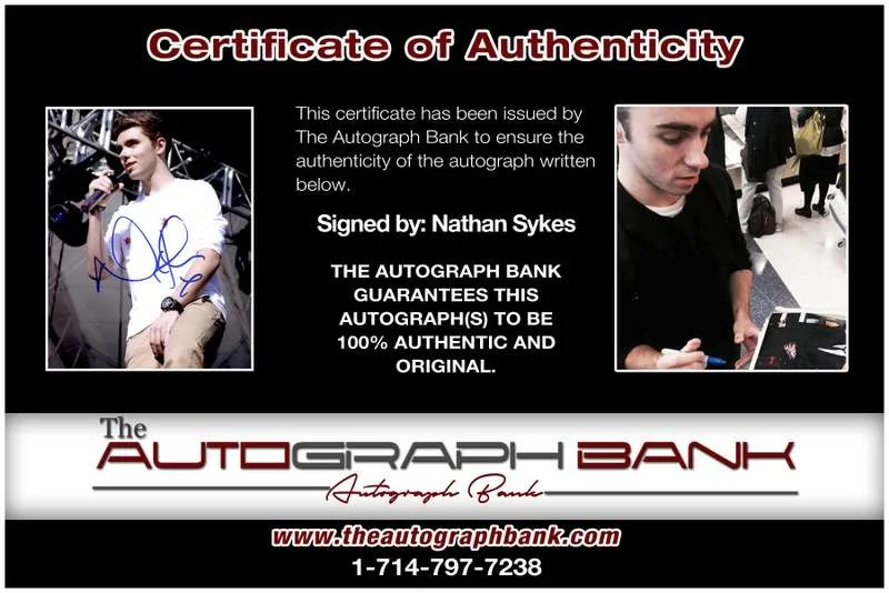 Nathan Sykes — The Wanted Nathan Sykes authentic signed rock 8x10 photo |Cert Autographed A0016, изображение 2