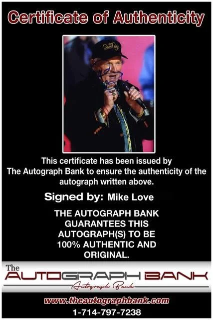Mike Love — Mike Love of The Beach Boys authentic signed Rock 8x10 photo W/Certificate 71, изображение 2