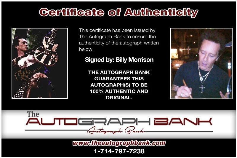 Billy Morrison — Billy Morrison The Cult Authentic signed rock 8x10 photo |Cert Autographed 136-a, изображение 2