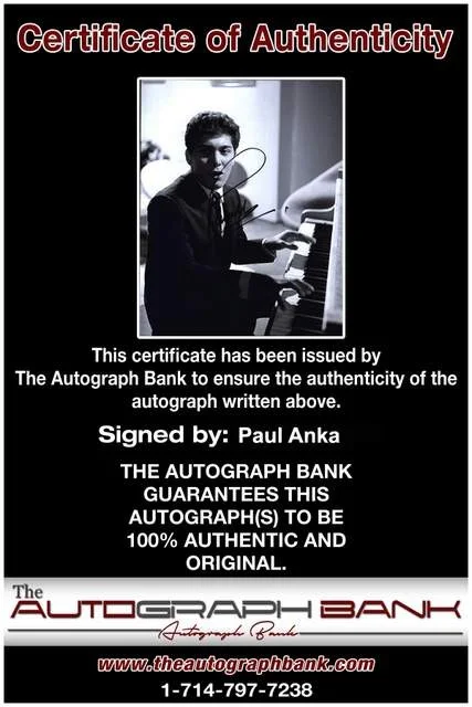 Paul Anka — Paul Anka authentic signed Rock 8x10 photo W/Certificate 90, изображение 2