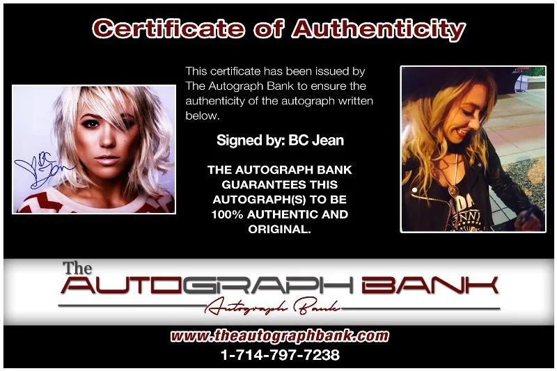 BC Jean — BC Jean Liquid Blue Authentic signed rock 8x10 photo W/Cert Autographed 422-a, изображение 2