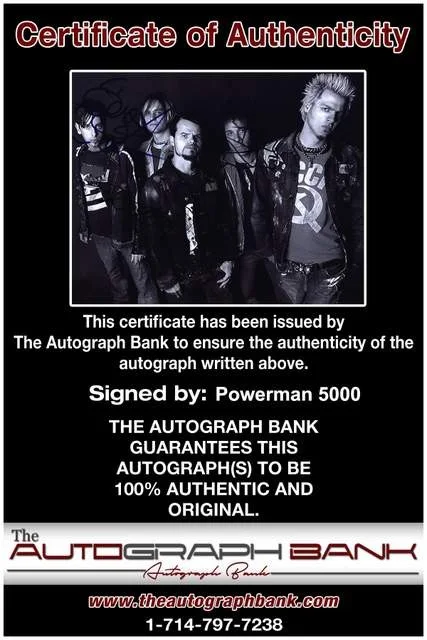 Spider One — Spider One of Powerman 5000 authentic signed Rock 8x10 photo W/Certificate 95, изображение 2