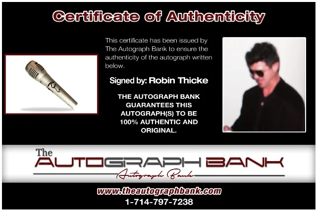 Robin Thicke — Robin Thicke authentic signed rock Microphone W/ Certificate Autographed mc112a1, image 2