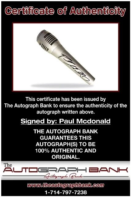 Paul McDonald — Paul McDonald American Idol authentic signed Microphone W/ Certificate mc112d1, image 2