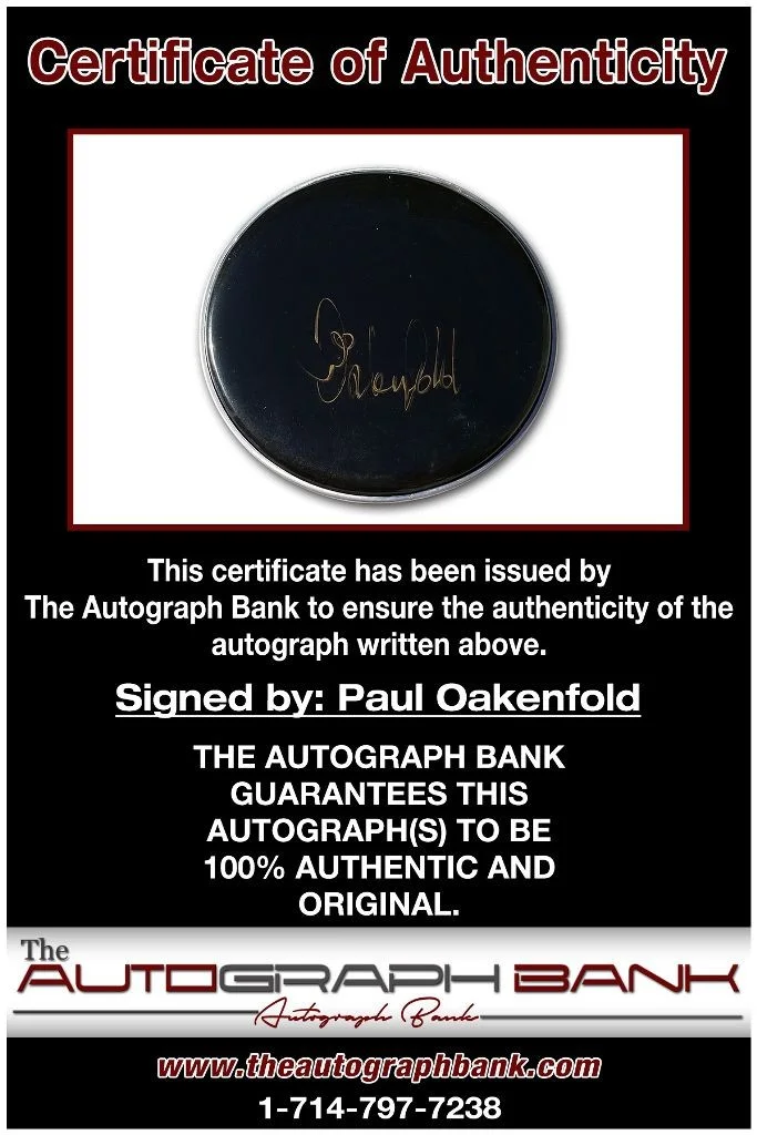 Paul Oakenfold — Paul Oakenfold Planet Perfecto authentic signed Drumhead |CERT Autograph DH2102a, image 2