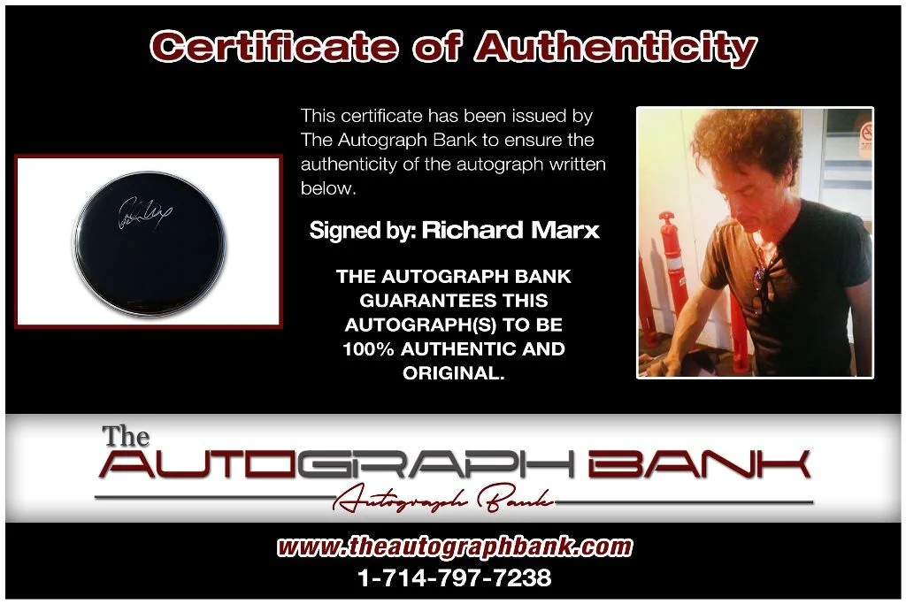 Richard Marx — Richard Marx Ringo Starr & His All-Starr Band signed Drumhead |CERT DH210a, image 2