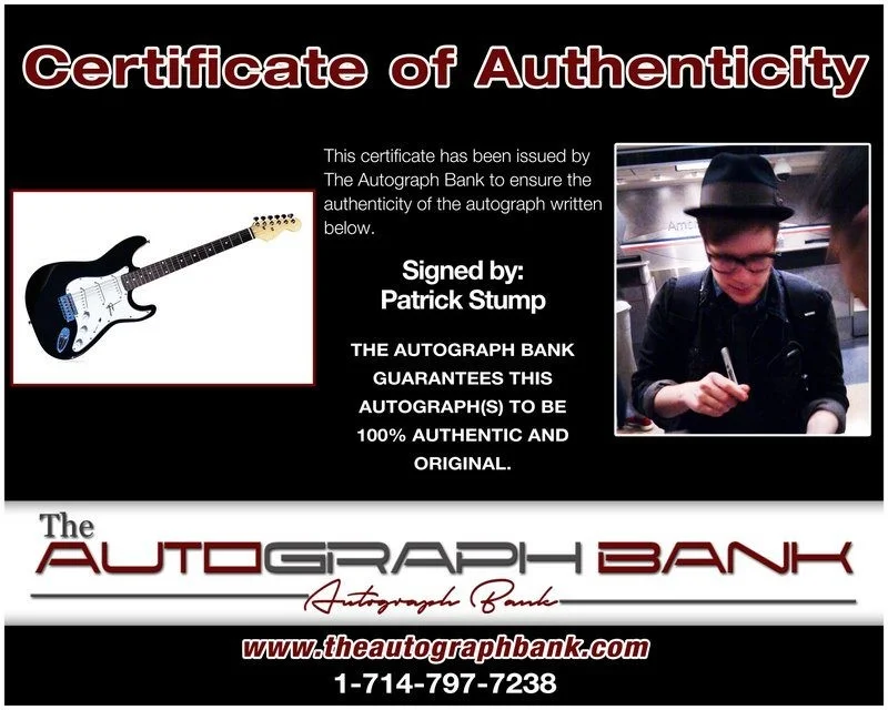 Patrick Stump — Patrick Stump Fall Out Boy authentic signed electric guitar W/ Certificate A1, image 2