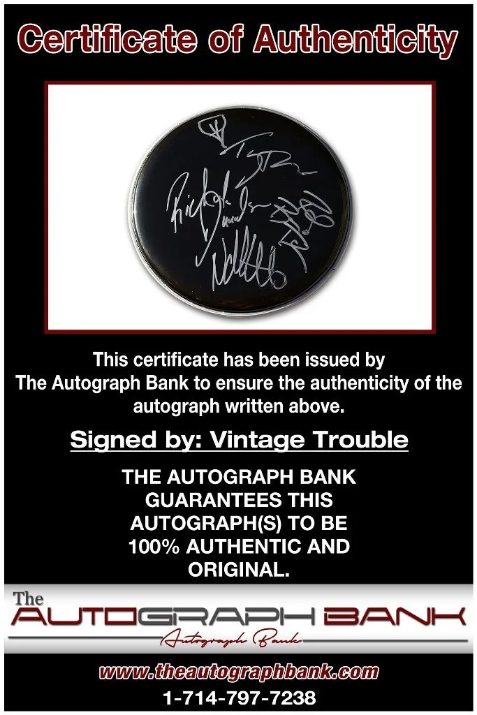 Vintage Trouble — Vintage Trouble Band authentic signed Drumhead W/Cert Autographed 210DHa, image 2