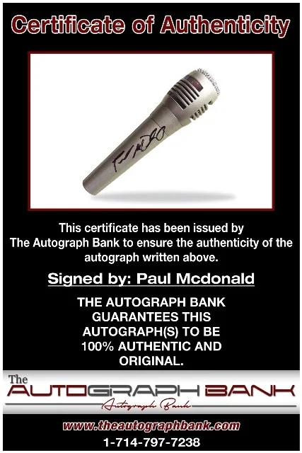 Paul McDonald — Paul McDonald American Idol authentic signed Microphone W/ Certificate mc112c1, image 2