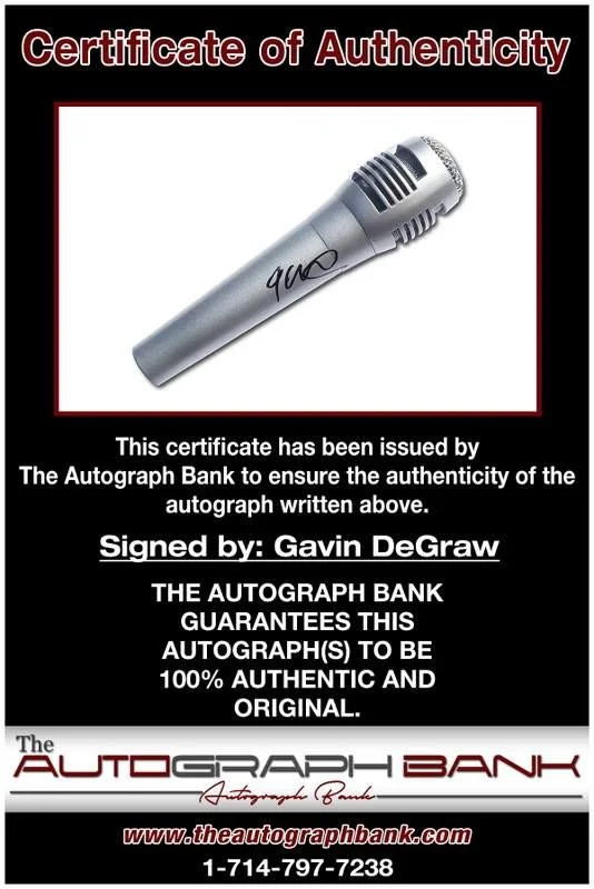 Gavin Degraw — Gavin Degraw authentic signed rock microphone W/Certificate Autographed (A0001), image 2