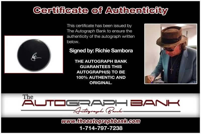 Richie Sambora — Bon Jovi Richie Sambora authentic signed rock drumhead W/Cert Autographed A0001, image 2