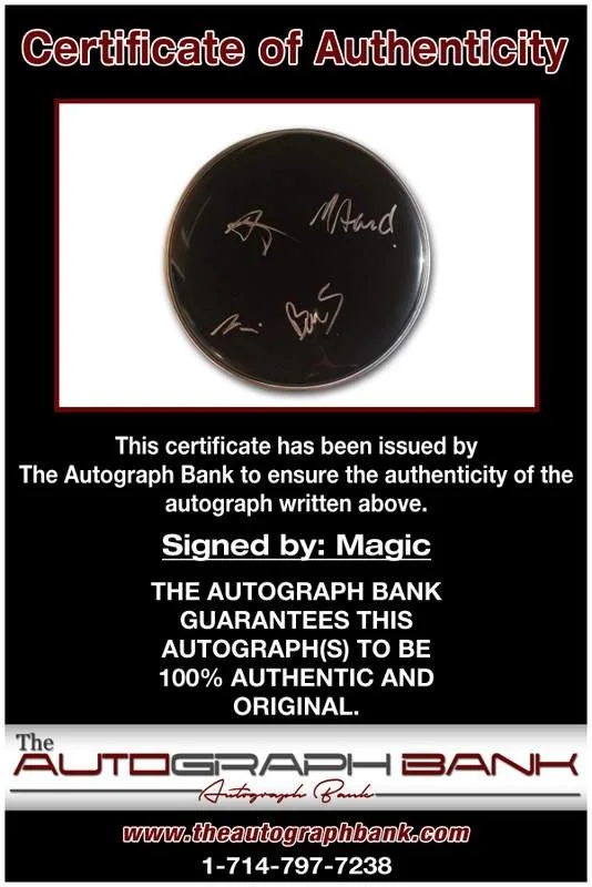 Magic authentic — Magic authentic signed rock drumhead W/Certificate Autographed (A0021), image 2