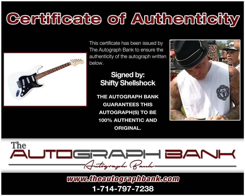 Shifty Shellshock — Shifty Shellshock Crazy Town authentic signed electric guitar W/ Certificate E1, image 2