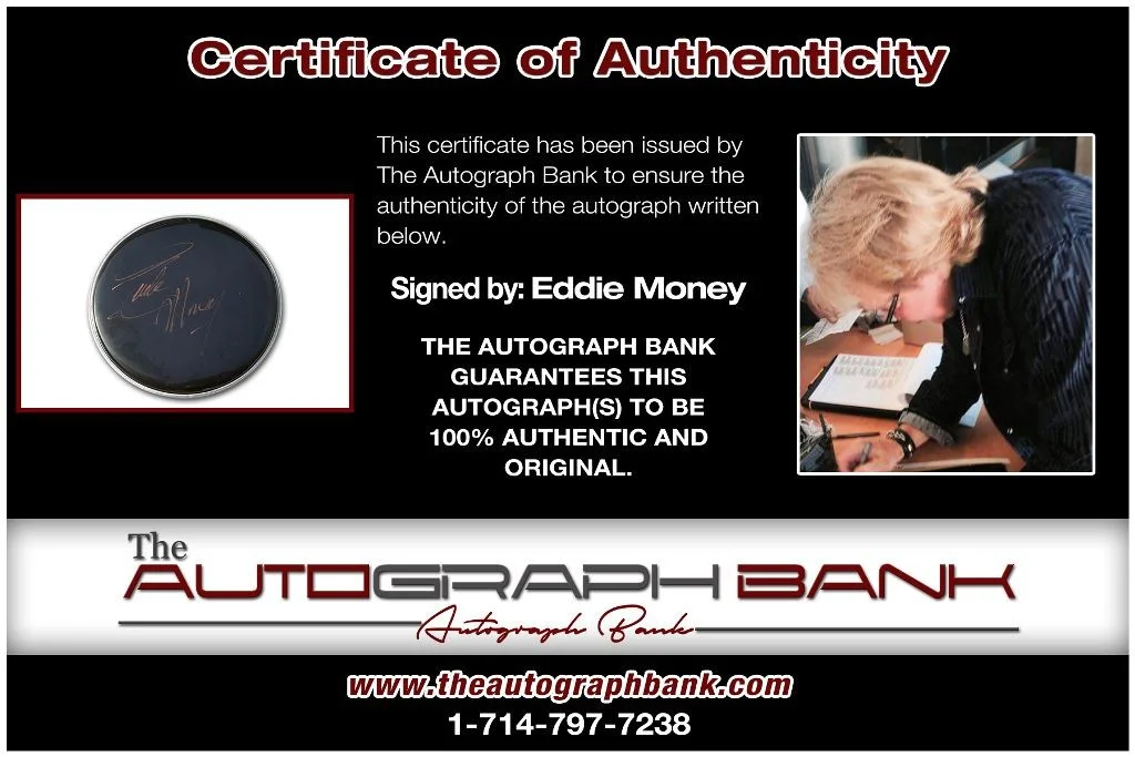 Eddie Money — Eddie Money authentic signed Drumhead W/Certificate Autographed (223DHa), image 2
