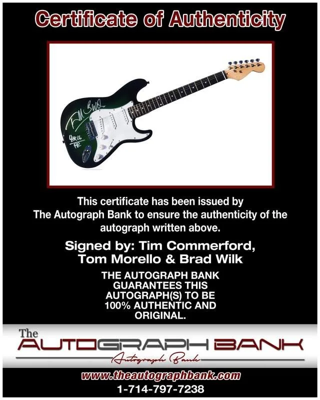 Rage Against The Machine — Rage Against the Machine authentic signed electric guitar W/Brad/Tom/Tim/NO Zack, image 2