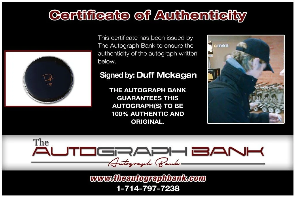 Duff Mckagan — Duff Mckagan Guns N Roses authentic signed Drumhead W/Cert Autographed DH210c, image 2