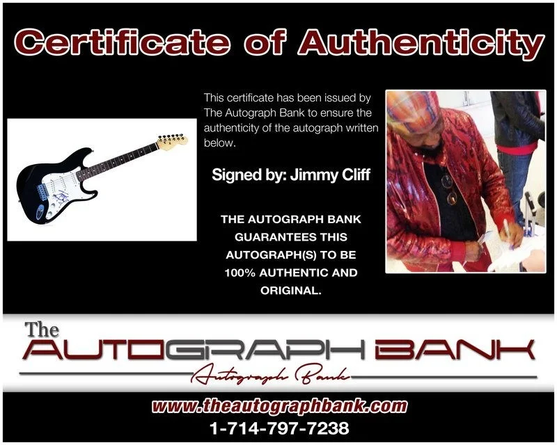 Jimmy Cliff — Jimmy Cliff authentic signed electric guitar W/ Certificate Autographed (A1), image 2