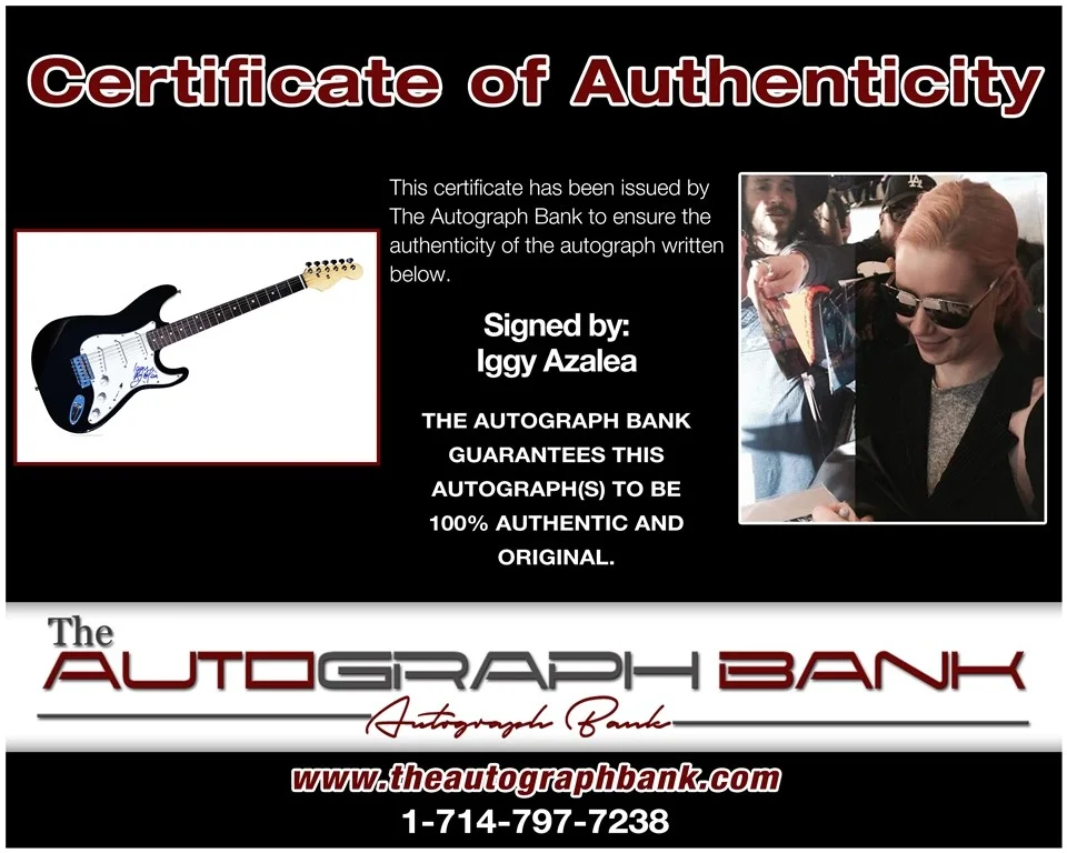Iggy Azalea — Iggy Azalea authentic signed electric guitar W/ Certificate Autographed (BG1), image 2