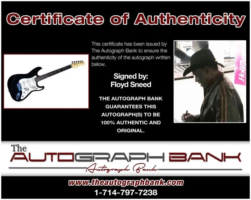 Floyd Sneed — Floyd Sneed Floyd Sneed authentic signed electric guitar |CERT Autograph A0002, image 2