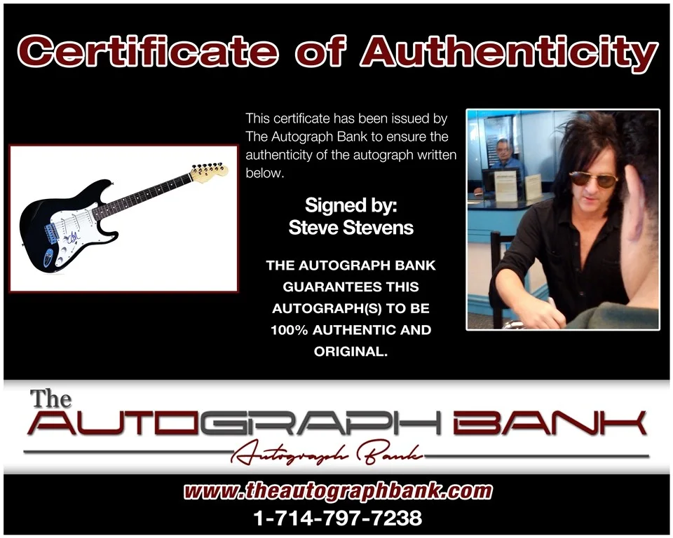 Steve Stevens — Steve Stevens Kings of Chaos signed electric guitar w/Certificate Autograph BG3, image 2