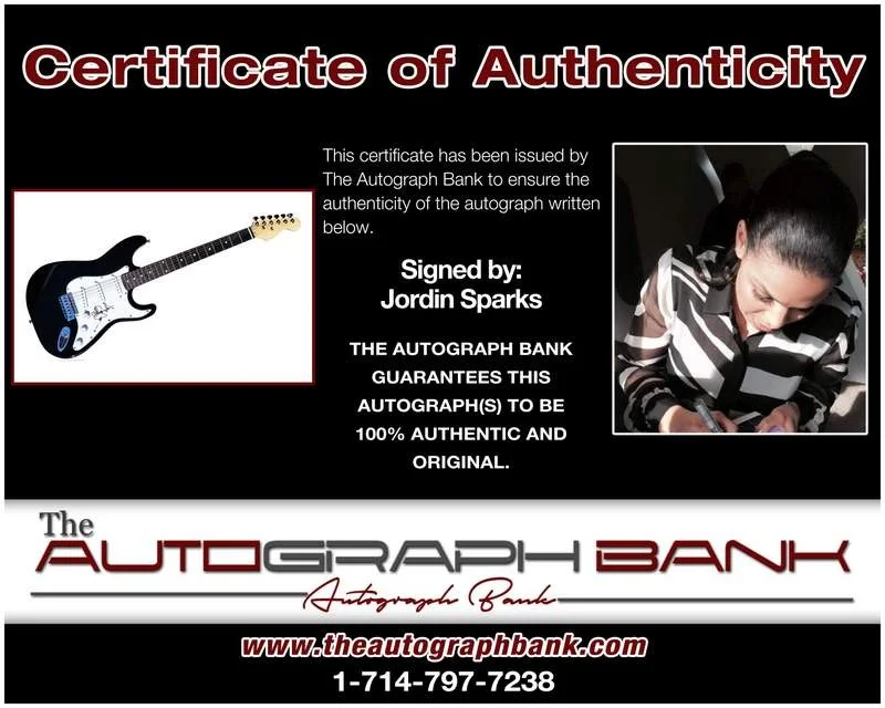 Jordin Sparks — Jordin Sparks authentic signed rap electric guitar W/Cert Autographed A0003, изображение 2