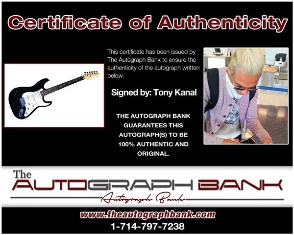 Tony Kanal — Tony Kanal No Doubt, Satellite Party signed guitar w/Certificate Autograph 127a1, image 2