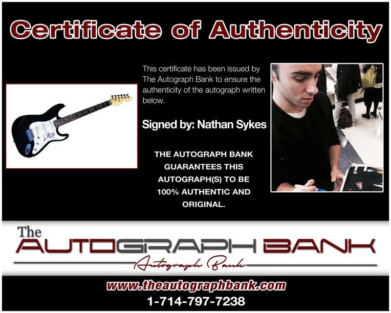Nathan Sykes — Nathan Sykes The Wanted authentic signed electric guitar W/Cert Autographed A2, image 2