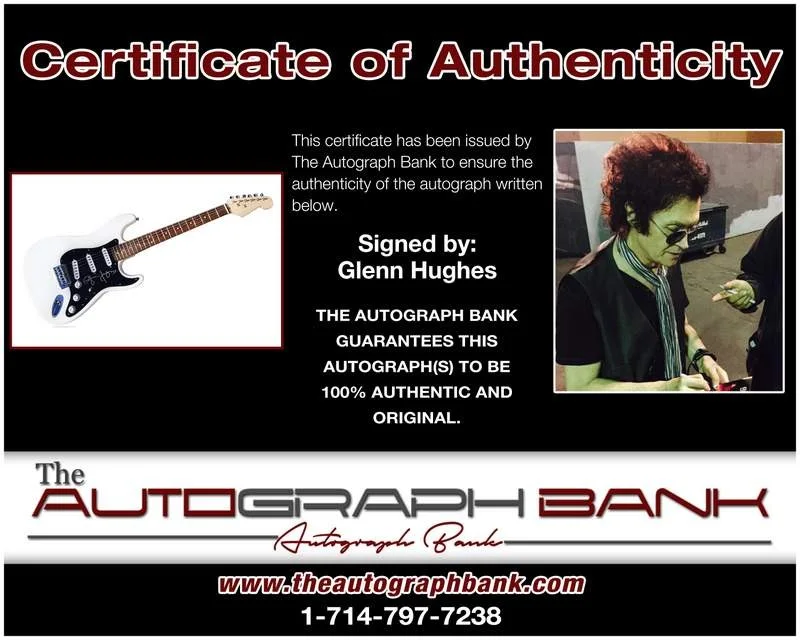 Glenn Hughes — Deep Purple Glenn Hughes authentic signed electric guitar |CERT Autograph A0001, image 2