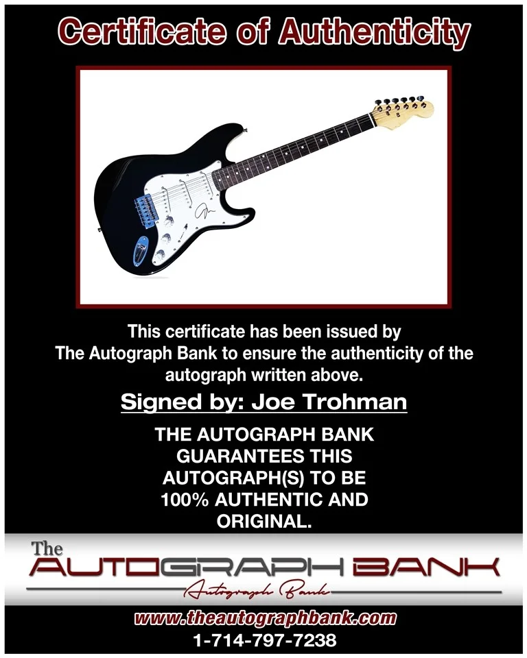 Joe Trohman — Joe Trohman Fall Out Boy authentic signed electric guitar W/Cert Autographed BG1, изображение 2